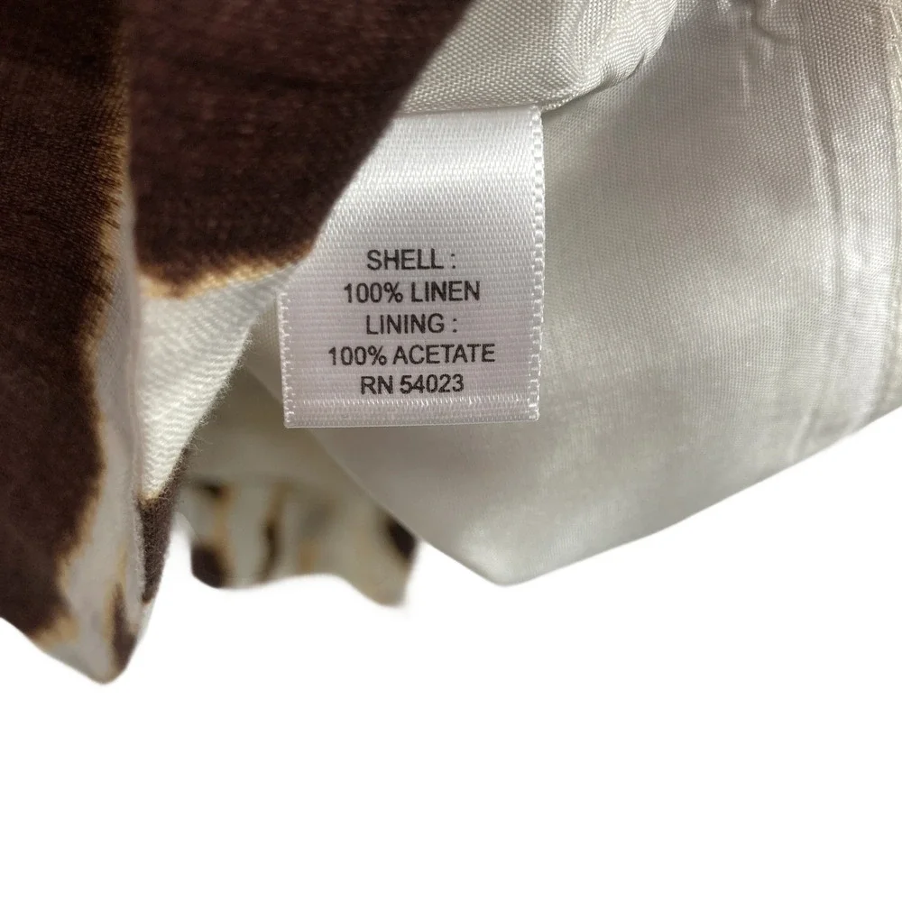 Banana Republic 10 Brown White Animal Print Mini Skirt Linen